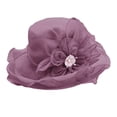 thumbnail image 1 of KMYY Women Top Hat Elegant Organza Flower Hat Wide Brim Outdoor Beach Hat Foldable Sun Hat Evening Retro Style Party Banquet Clothing Accessories ,Gift, 1 of 8
