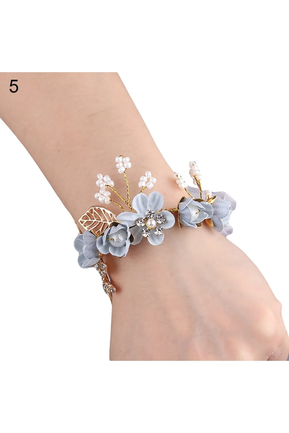 Wrist Corsage Elegant Comfortable Touch Anti-Wear Bride Bridesmaid Wrist Corsage Flower Bracelet for Wedding Engagement,Gift