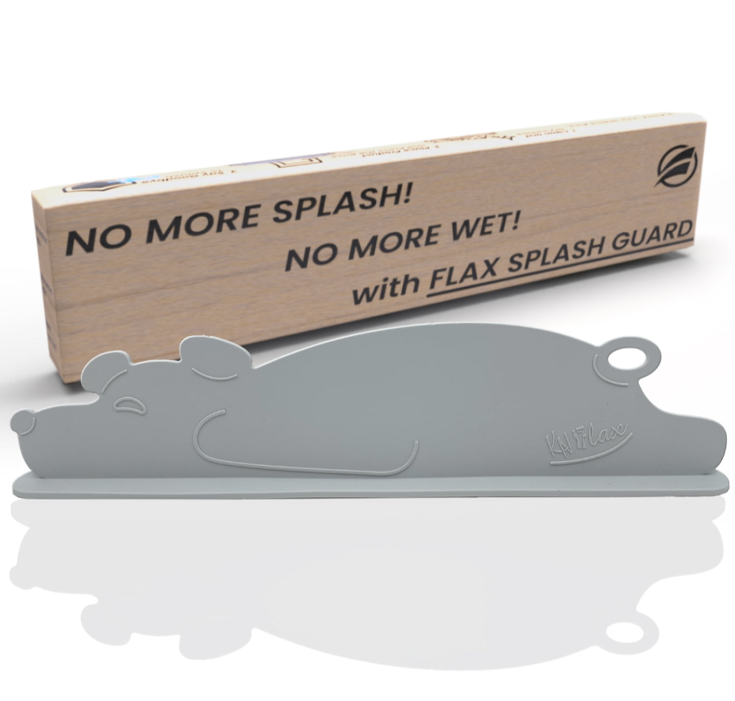 KN FLAX Sink Splash Guard - Silicone Anti-Splash Water Protector for Kitchen Bathroom & Island Sinks - Strong Attached Sucker Suction Cup Base - Premium Faucet Basin Accessories - Baffle Board