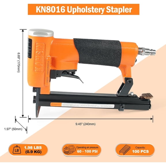 KN8016 21 Gauge Industrial Pneumatic Upholstery Stapler