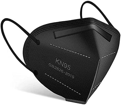 KN95 - 5 Layer Face Mask 50 pcs black Filtration>95% with Comfortable Elastic Ear Loop Non-Woven Polypropylene Fabric, Protection for Essential Workers