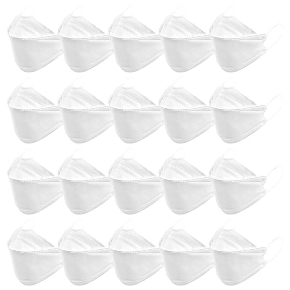 KN95 5 Layer Protective Face Masks, Disposable Breathable Dust Respirator, Ergonomic Comfortable Design For Everyday Home Outdoor And Public Place Protection (Adult-20Pack-White)
