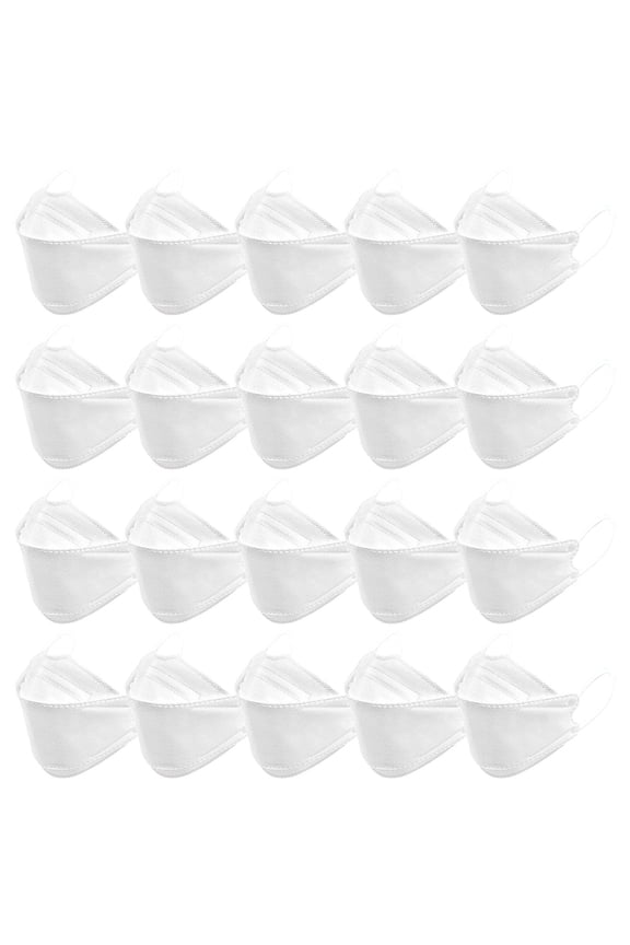 KN95 5 Layer Protective Face Masks, Disposable Breathable Dust Respirator, Ergonomic Comfortable Design For Everyday Home Outdoor And Public Place Protection (Adult-20Pack-White)