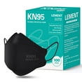 thumbnail image 1 of KN95 Face Masks 100 Pack,Breathable Black Disposable Face Masks For Adult,Teenager, 1 of 4