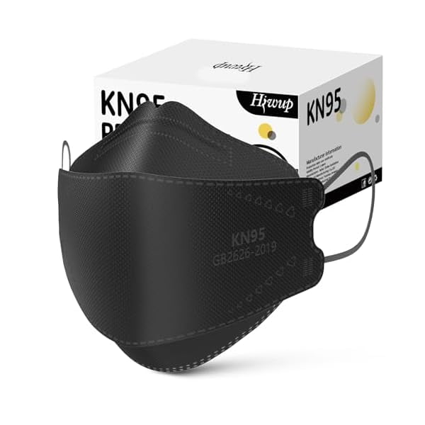 KN95 Face Masks 100 Pack, Breathable Comfortable and Disposable KN95 Mask, Black