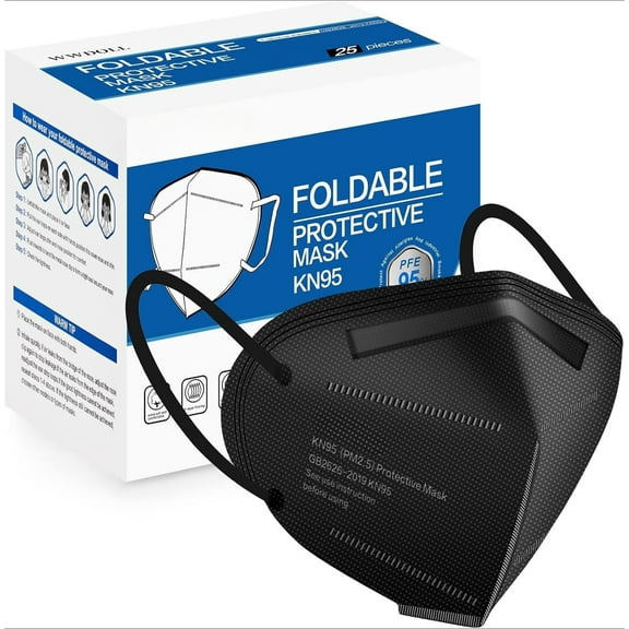 KN95 Face Masks 50 Pack, 5-Ply Protective Breathable Face Masks with ≥95% Filtration Efficiency, White Disposable Masks for Daily Use & Travel