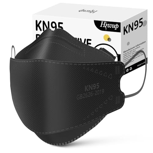KN95 Face Masks 50 Pack, Breathable Comfortable and Disposable KN95 Mask, Black