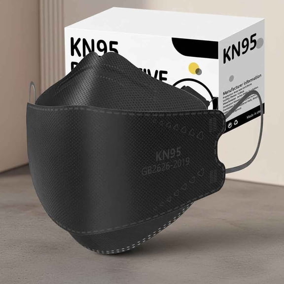 KN95 Face Masks, Breathable Comfortable and Disposable, Black