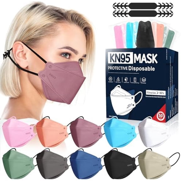 KN95 Face Masks Disposable Adults - 50 Pack 5 Layer Protection Dust Breathable Comfortable Respirator Women KN95 Mask Individually Wrapped$$Tools & Hardware Other