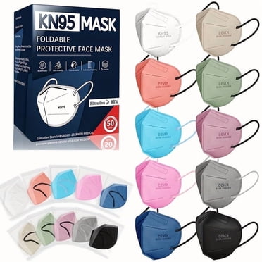 KN95 Face Masks Disposable Adults - 50 Pack 5 Layer Protection Dust Breathable Comfortable Respirator Women KN95 Mask Individually Wrapped