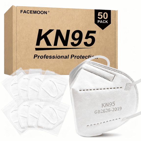 KN95 Face Masks Disposable Adults - 50 Pack 5 Layer Protection Dust Breathable Comfortable Respirator Women KN95 Mask Individually Wrapped
