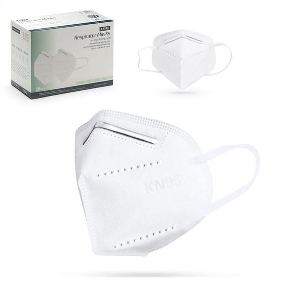 KN95 Face Masks for Adults, 20pc, Respirator Masks, 4-Ply Filtration
