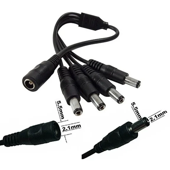 KNACK- 1-To-4 Dc Power Splitter Cable With 5.5X2.1Mm Plugs For Cctv (Psc4)
