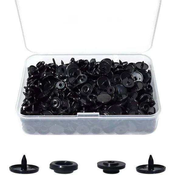 KNACK - 100 Sets T5 Plastic Snaps Round Resin Snaps Buttons For Clothing Diapers