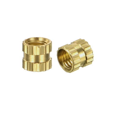 KNACK - 100Pcs Brass Knurled Threaded Insert Embedment Nuts M3 X 4Mm(L) X 4Mm(Od)