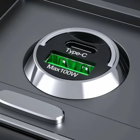 KNACK- 100W Usb Phone Charger Type C Qc3.0 Black Fast Charging Car Interior Accessories
