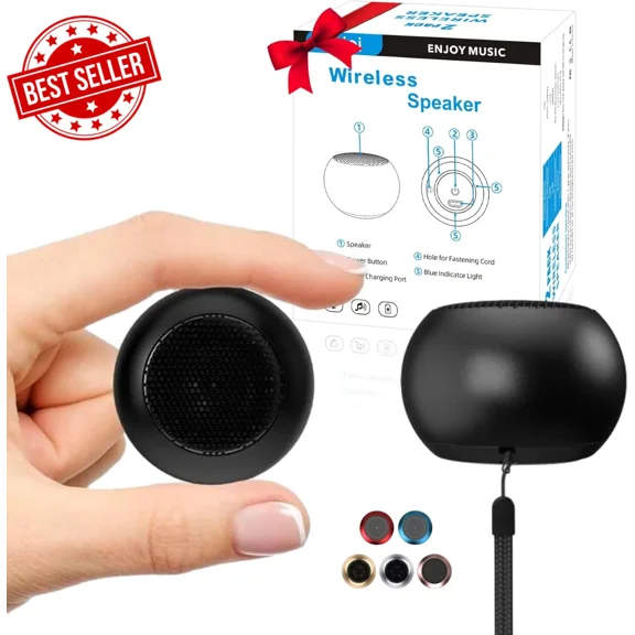 KNACK - 2 Mini Bluetooth Speakers, 3W, Water Resistant, Wireless Stereo, Rechargeable