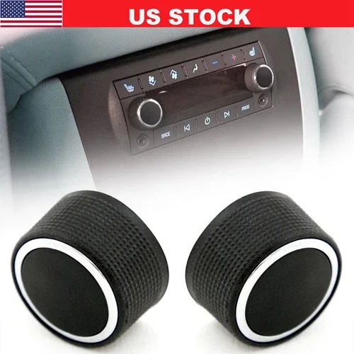 KNACK- 2 Rear Control Knobs Audio Radio Fits Escalade Enclave Tahoe Chevrolet Gmc Pair
