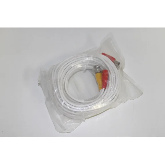 KNACK - 25 Ft Power Video Cctv Bnc Security Camera Cable White Color