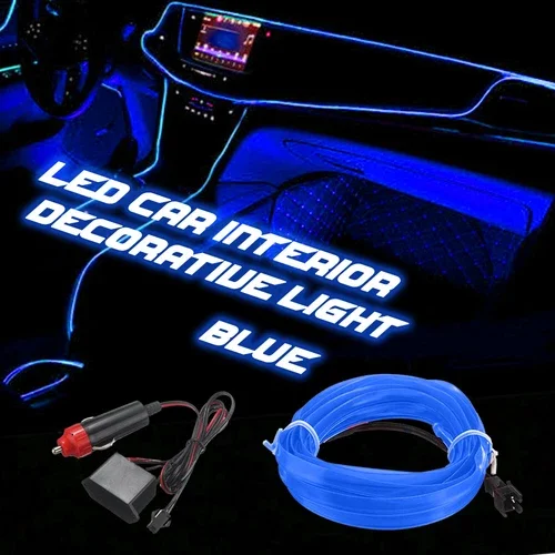 KNACK- 2M Blue Led Car Interior Decorative Atmosphere Wire Strip Light Accessories Eoa