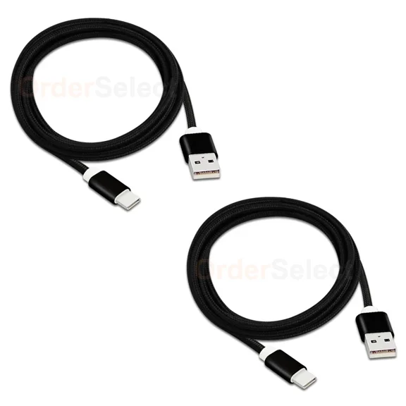 KNACK- 2X Usb Type C 6Ft Braided Charger Cable Cord For Phone Motorola Moto Z2 Z3 Play