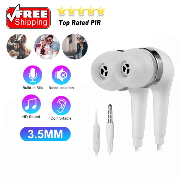 KNACK- 3.5Mm Hifi Super Bass Headset In-Ear Earphone Stereo Earbuds Headphone Wired Mic