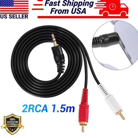 KNACK- 3.5Mm Jack To 2 Rca Stereo Audio Cable Adapter Aux Stereo Cable Y Splitter Cord