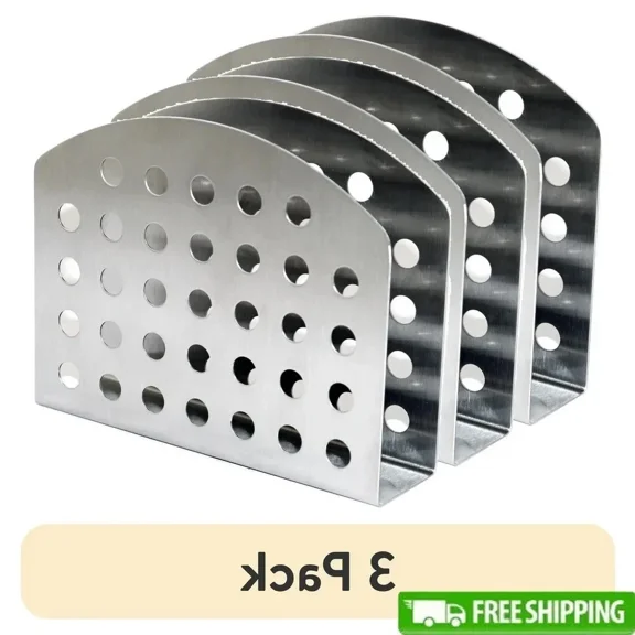 KNACK - (3 Pack) Stainless Steel Slim Napkin Holder Durable Weight Design Kitchen