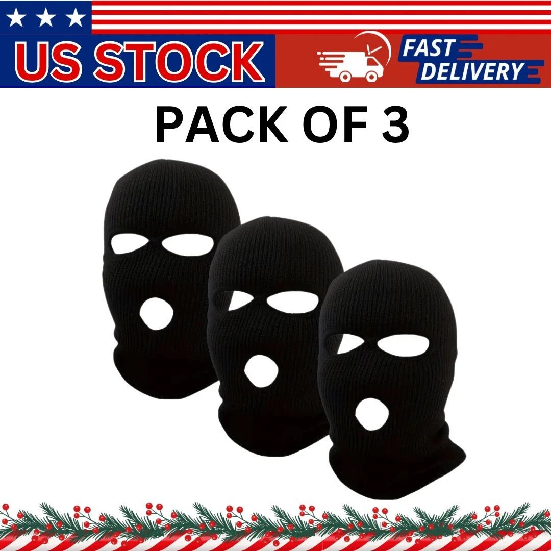 KNACK - 3 Pcs Full Face Mask Winter Ski Cap Balaclava Beanie Tactical Thermal Warm Hat