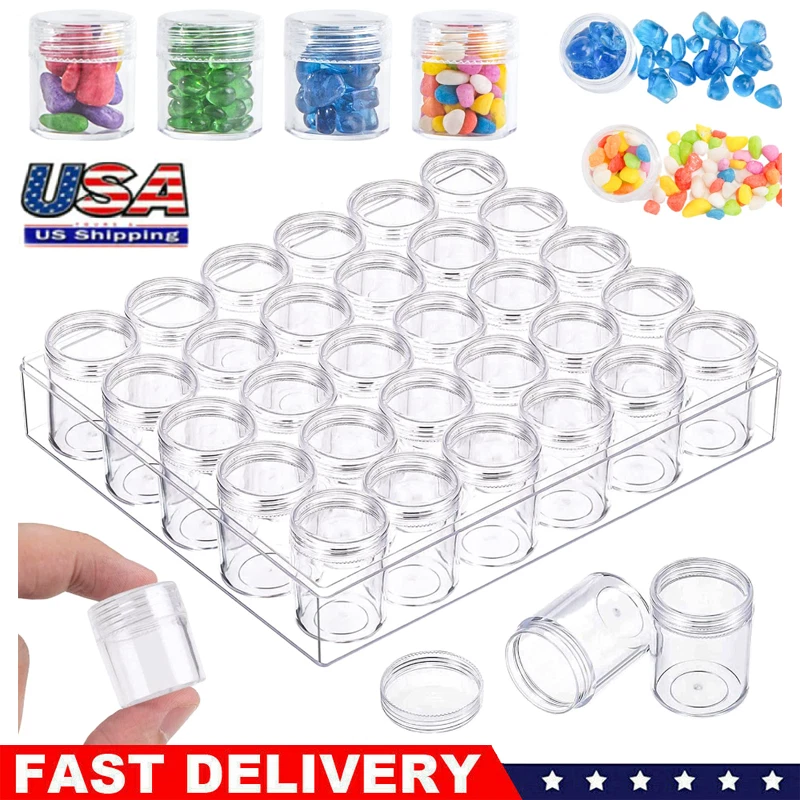 KNACK - 30Slots Diamond Painting Storage Containers,Plastic Bead Organizer Case With Lid