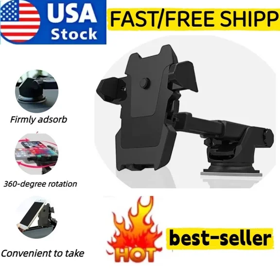 KNACK- 360 Universal Mount Holder Car Stand Windshield Desk For Mobile Cell Phone Gps.
