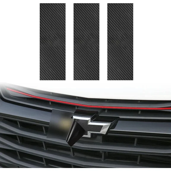 New Knack - 3Pcs Vinyl Bowtie Logo Wrap Stickers For Chevy 11.8" X 4" Car Emblem Logo Overla