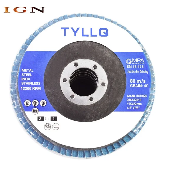 KNACK - 4-1/2" Flap Sanding Disc 40 Grit 4.5 Grinding Wheels For Angle Grinder