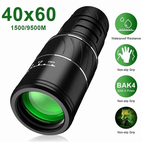 KNACK- 40X60 Monocular Binoculars With Night Vision Bak4 Prism High Power Waterproof