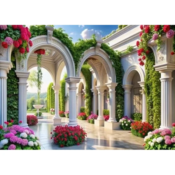 KNACK - 7X5Ft Floral Photo Backdrop Flower Backdrop Spring Garden Picture Background