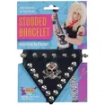 thumbnail image 1 of KNACK- 80'S Skull Silver Studded Black Rocker Punk Bracelet, 1 of 1