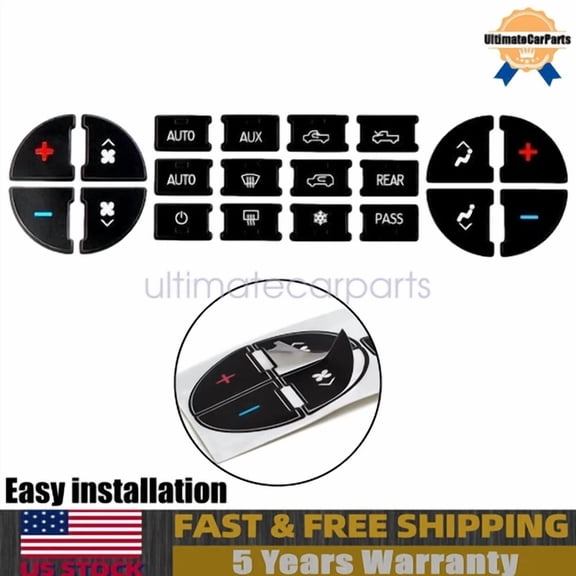 KNACK- Ac Dash Button Repair Kit Dual Climate Control Decal Stickers For Gm Suv Trucks