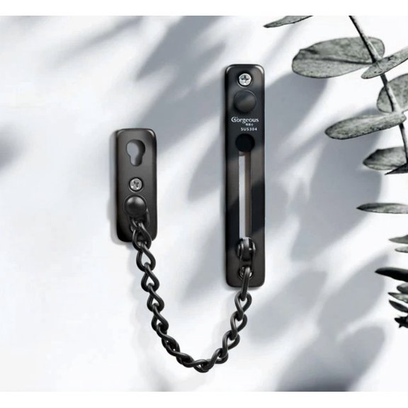KNACK - Anti-Theft Stainless Steel Home Door Chain Latch Safety Guard Security Lock
