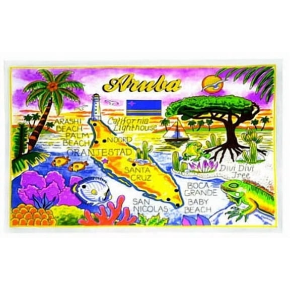 KNACK - Aruba Map Cotton Tea Kitchen Towel 19? X 30?