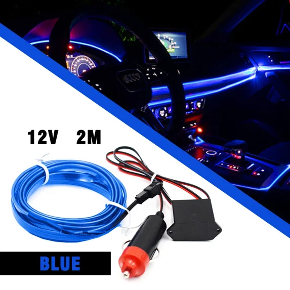 KNACK- Auto Interior Car Atmosphere Wire Strip Led Light Decor Lamp Accessories 6.6Ft