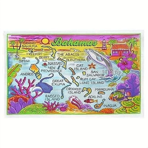 KNACK - Bahamas Map Cotton Tea Kitchen Towel 19? X 30?