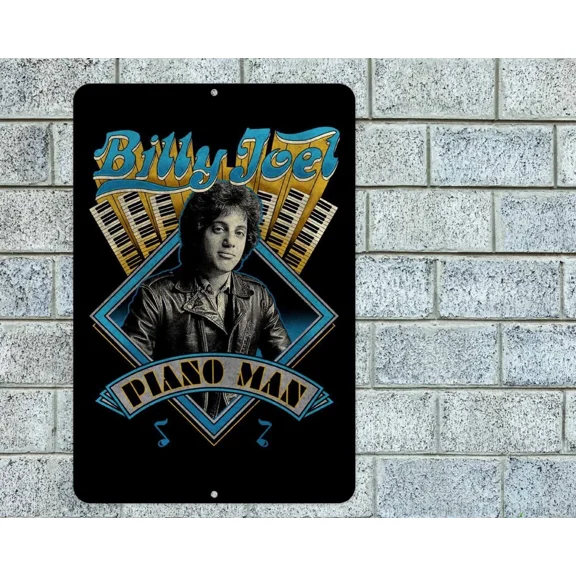 KNACK - Billy Joel Piano Man Sign Aluminum Metal 8"X12" Retro Garage Man Cave