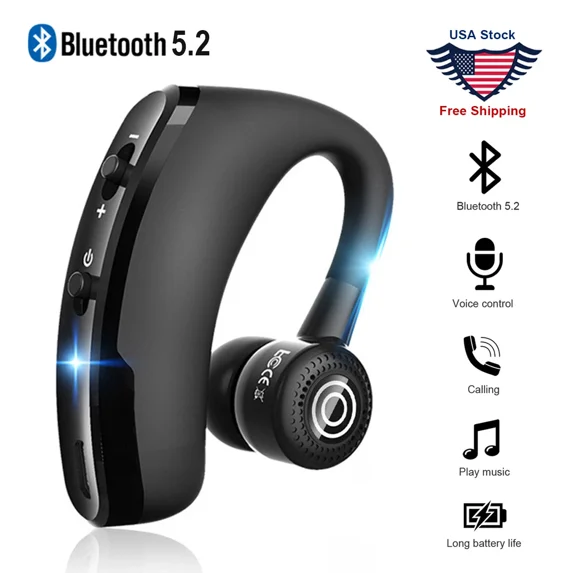 KNACK- Bluetooth 5.0 Headset Wireless Noise Cancelling Headphone Driving Trucker Earbud