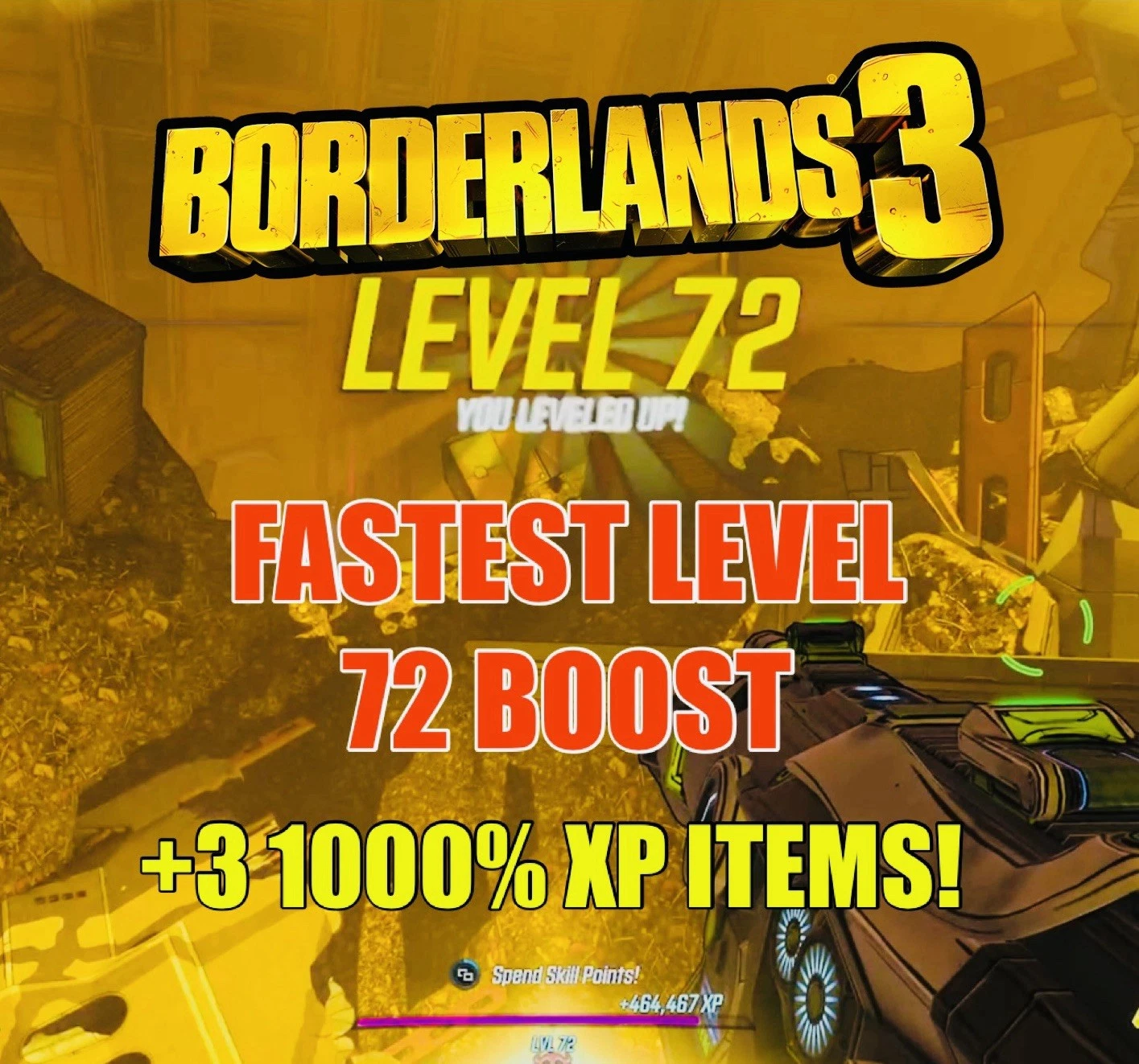 KNACK- Borderlands 3 Fastest Max Level 72 Boost Xp Items + Gear Xbox One X/S Ps4 Ps5 Pc
