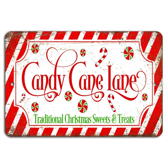 KNACK - Candy Cane Lane: Rustic Red & White Holiday Treats Sign