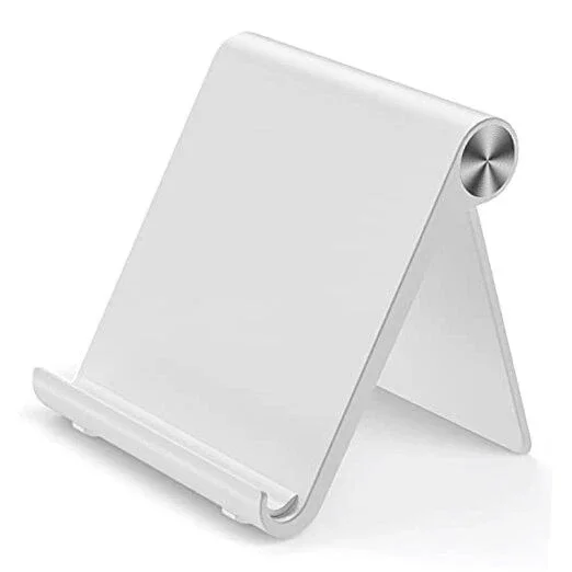 KNACK - Cell Phone Stand Holder, Cellphone Holder Adjustable Desktop Phone Stand White