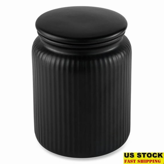 KNACK - Ceramic Kitchen Storage Jar Airtight Lid Ribbed Design Medium Food Container New