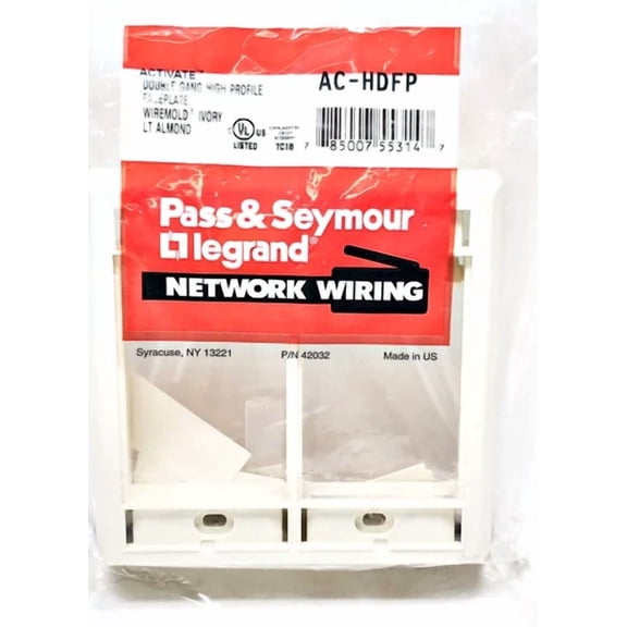 KNACK- Double - Gang High Profile Faceplate Wiremold Ivory Lt Almond