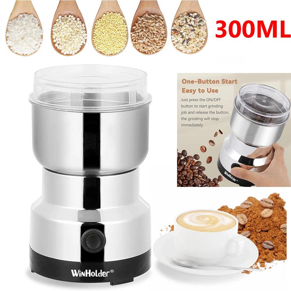 KNACK - Electric Coffee Bean Grinder Nut Seed Herb Grind Crusher Mill Blender Silver Usa