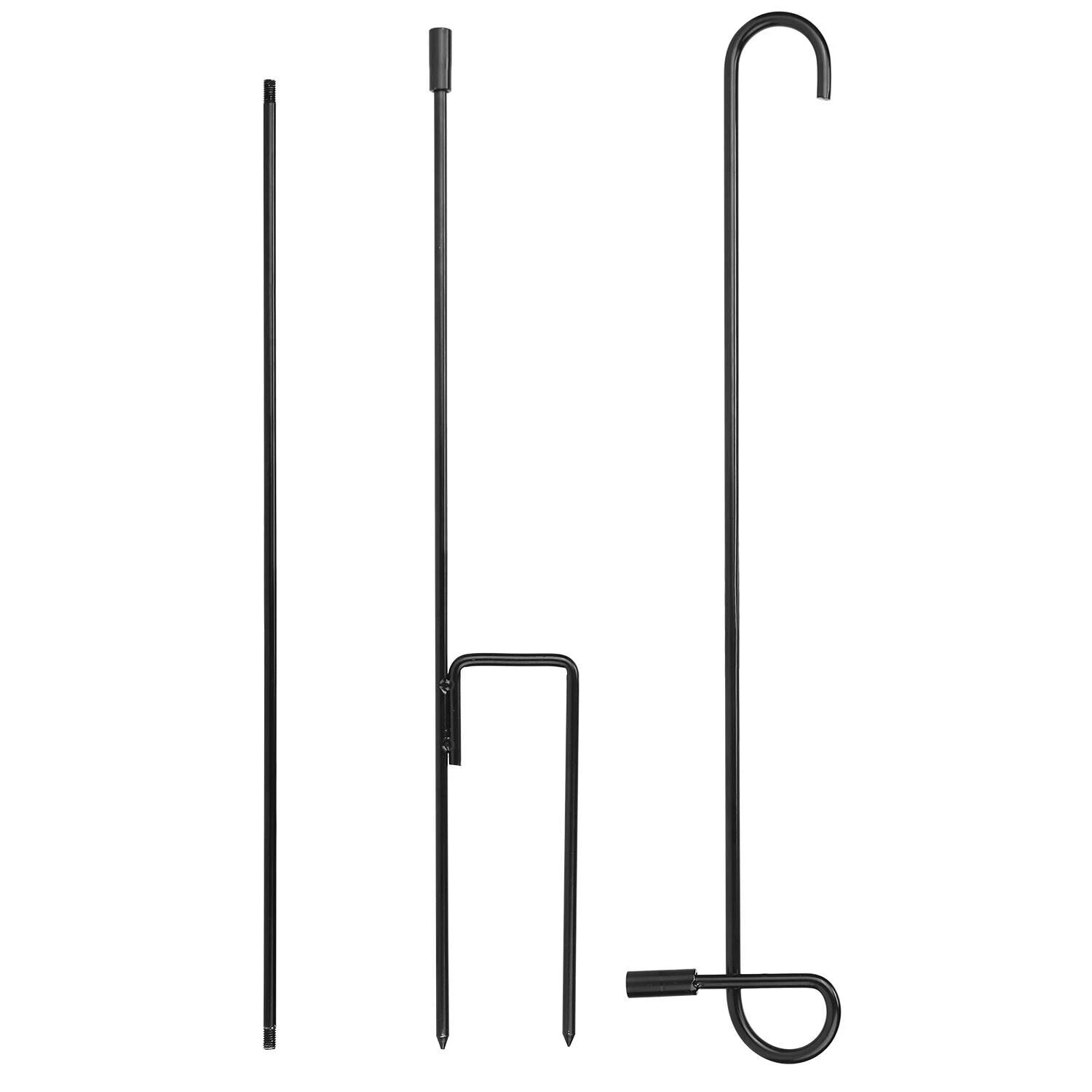 KNACK - Garden Flag Stand, Flag Pole Holder W/ Shepherd Hook For Yard Decoration